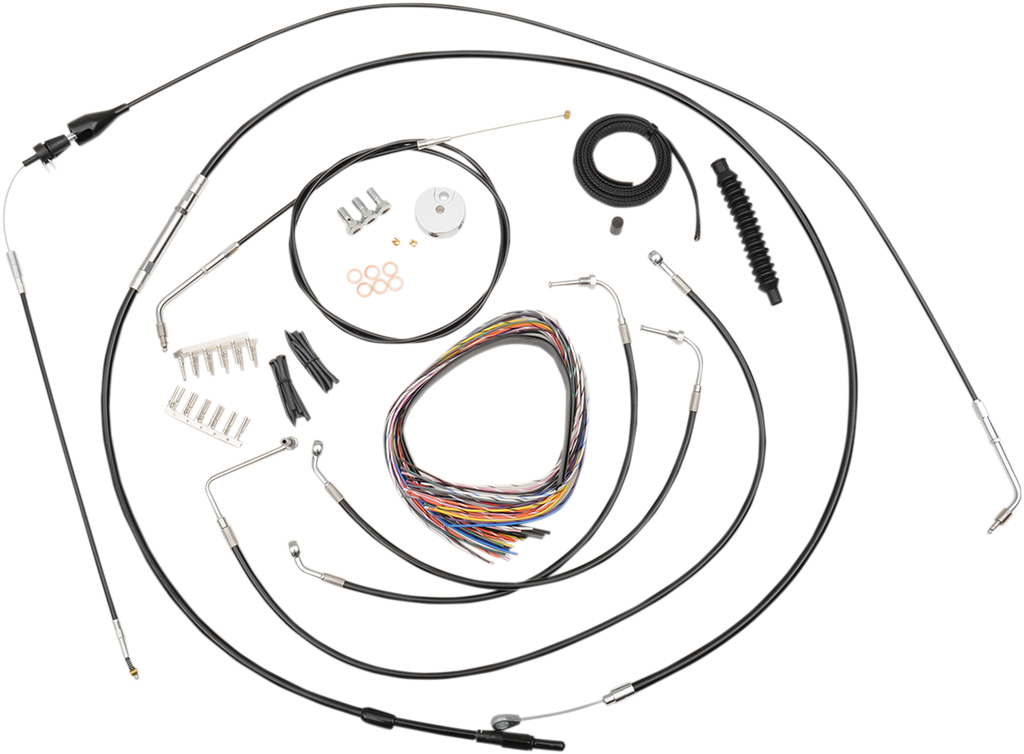 LA CHOPPERS Handlebar Cable/Brake Line Kit - Complete - Mini Handlebars - Black Vinyl LA-8006KT2A-08B - Team Dream Rides