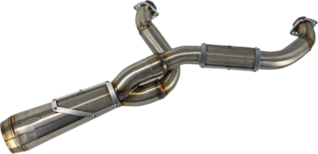 TRASK TM-5110 2-into-1 Big Sexy Exhaust System for 117” M-Eight Engines in Brushed Stainless Steel
