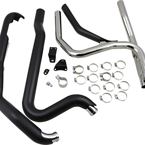 COBRA Powerport Dual Headpipes - Black 6254RB - Team Dream Rides