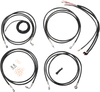 LA CHOPPERS Handlebar Cable/Brake Line Kit - Complete - 12" - 14" Handlebars - Black Vinyl LA-8052KT2-13B - Team Dream Rides