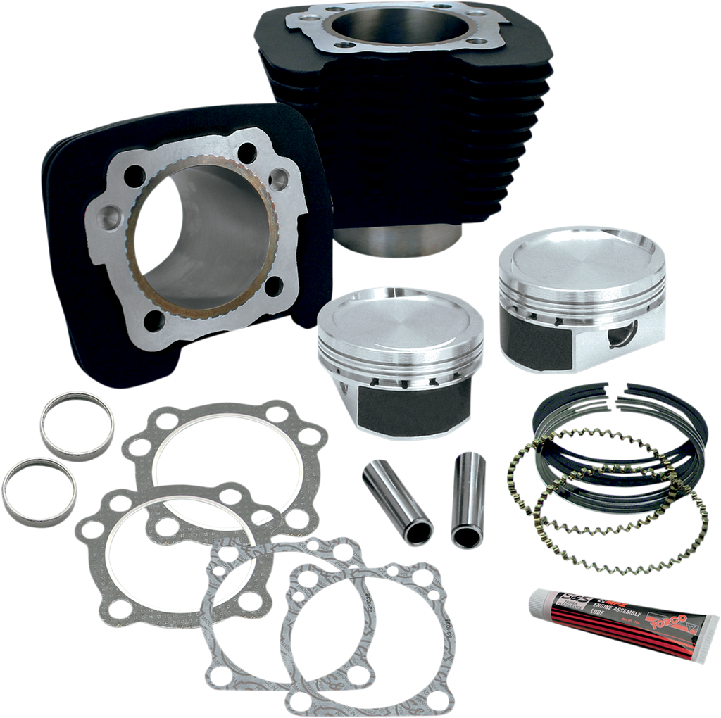 S&S Cycle 1200cc Conversion Kit for Harley XL883 – Wrinkle Black (Part #910-0687)