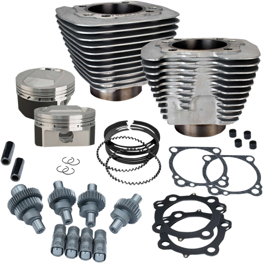 S&S Cycle Hooligan Kit 1200cc to 1250cc for Harley Sportster - Silver Powdercoat, Part #910-0702