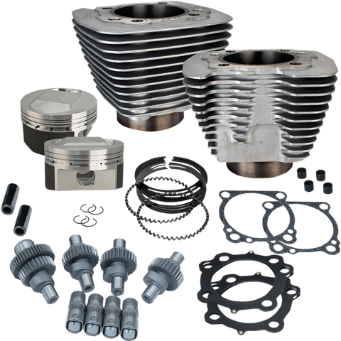 S&S Cycle Hooligan Kit 1200cc to 1250cc for Harley Sportster - Silver Powdercoat, Part #910-0702