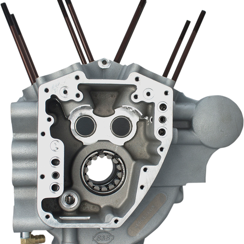 S&S CYCLE Twin Cam 310-0367A Engine Case for 3.750-Inch Bore with Stock Stud Pattern in Wrinkle Black Finish