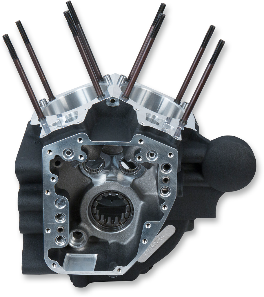S&S CYCLE Crankcase - 3.937 Inch Bore - Alternator Style - Wrinkle Black Finish - Dyna 310-0878