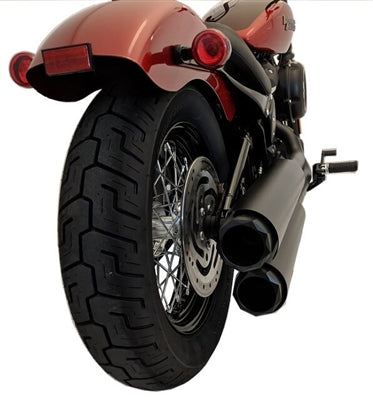 TAB Performance Softail Long Black Tip Compatible Exhaust Pipes 2.25 Baffles - Team Dream Rides