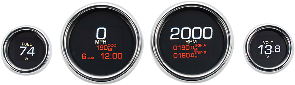 Dakota Digital MLX-8404 4-Gauge Digital Instrumentation Kit with Chrome Bezel