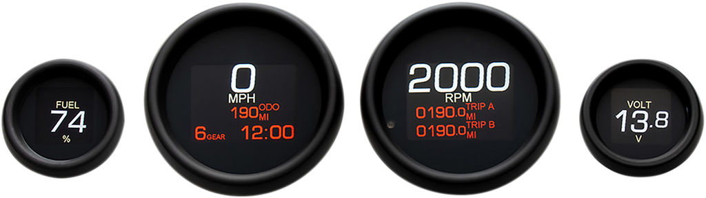 Dakota Digital MLX-8404-K 4-Gauge Instrument Kit with Black Bezel