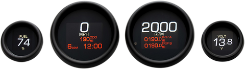 Dakota Digital MLX-8404-K 4-Gauge Instrument Kit with Black Bezel