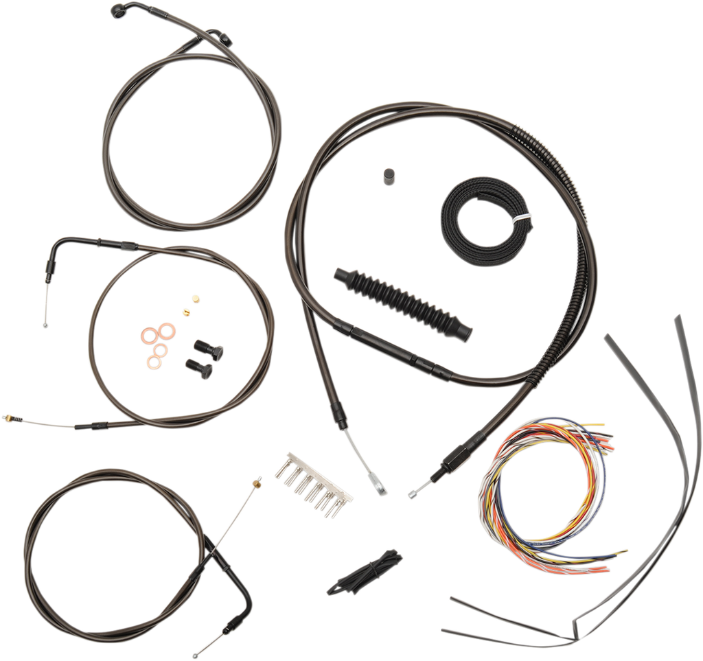 LA CHOPPERS Handlebar Cable/Brake Line Kit - Complete - 18" - 20" Handlebars - Midnight LA-8100KT2-19M - Team Dream Rides