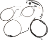 LA Choppers Midnight Braided Handlebar Cable and Brake Line Kit for 15-17 inch Ape Hangers (Part LA-8006KT-16M)