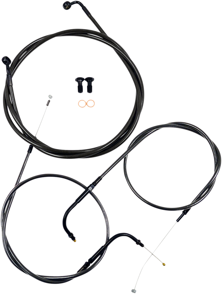 LA CHOPPERS Handlebar Cable/Brake Line Kit - 15" - 17" Ape Hanger Handlebars - Midnight LA-8320KT-16M - Team Dream Rides