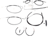 LA CHOPPERS Handlebar Cable/Brake Line Kit - Complete - 12" - 14" Handlebars - Black Vinyl LA-8151KT2A-13B - Team Dream Rides