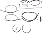 LA CHOPPERS Handlebar Cable/Brake Line Kit - Complete - 12" - 14" Handlebars - Midnight LA-8151KT2A-13M - Team Dream Rides