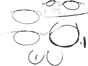 LA CHOPPERS Handlebar Cable/Brake Line Kit - Complete - 15" - 17" Handlebars - Black Vinyl LA-8151KT2A-16B - Team Dream Rides