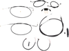 LA CHOPPERS Handlebar Cable/Brake Line Kit - Complete - 12" - 14" Handlebars - Black Vinyl LA-8211KT2-13B - Team Dream Rides