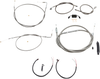 LA CHOPPERS Handlebar Cable/Brake Line Kit - Complete - 18" - 20" Handlebars - Stainless LA-8211KT2-19 - Team Dream Rides