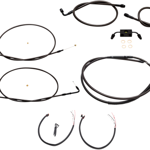 LA CHOPPERS Handlebar Cable/Brake Line Kit - Complete - Mini Handlebars - Midnight LA-8321KT2-08M - Team Dream Rides