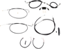 LA CHOPPERS Handlebar Cable/Brake Line Kit - Complete - 15" - 17" Handlebars - Black Vinyl LA-8321KT2-16B - Team Dream Rides