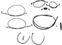 LA CHOPPERS Handlebar Cable/Brake Line Kit - Complete - 12" - 14" Handlebars - Midnight LA-8231KT2-13M - Team Dream Rides
