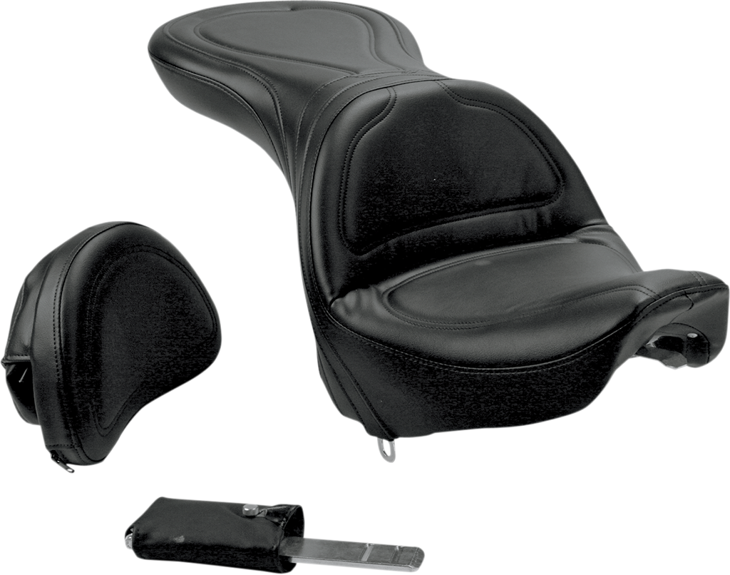 SADDLEMEN Seat - Explorer* - With Backrest - Stitched - Black 8852JS - Team Dream Rides