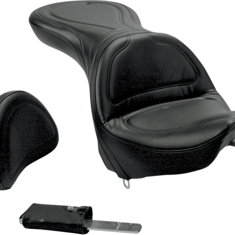 SADDLEMEN Seat - Explorer* - With Backrest - Stitched - Black 8852JS - Team Dream Rides