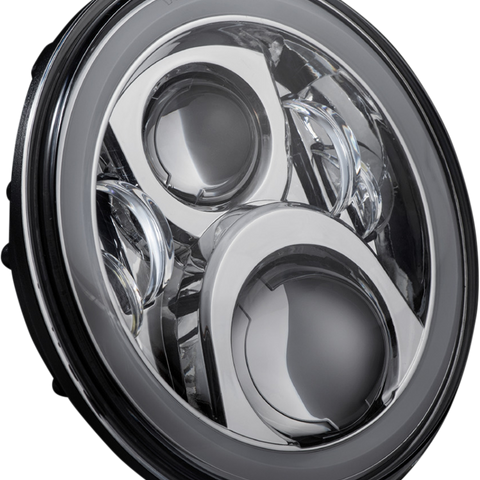 CUSTOM DYNAMICS 7-Inch LED Headlamp Chrome CD-7-14-C for Motorcycle with Projection High & Low Beams