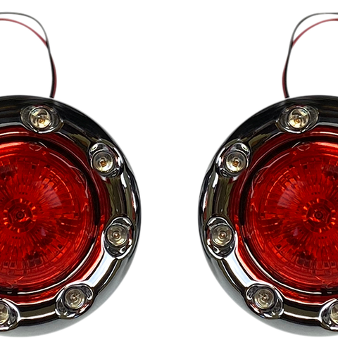 CUSTOM DYNAMICS Bullet Turn Signal 1156 - Chrome with Red Lens (Part No. PB-BR-RR 56-CR)