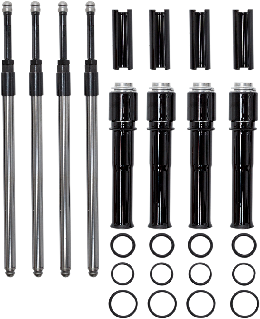 S&S CYCLE Quickee Pushrod Kit with Gloss Black Covers – M8 930-0137
