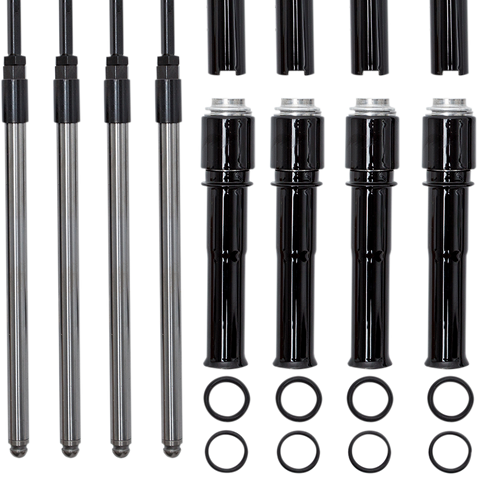 S&S CYCLE Quickee Pushrod Kit with Gloss Black Covers – M8 930-0137