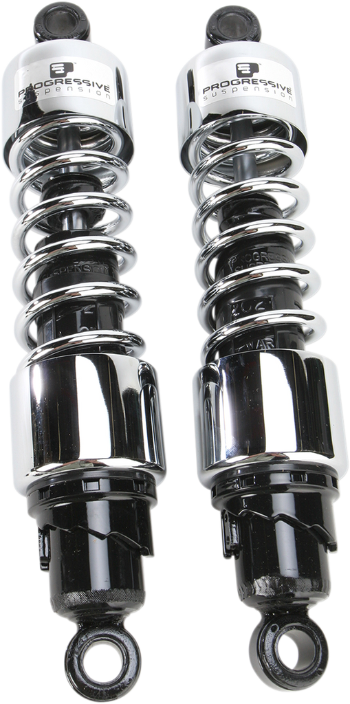 Progressive Suspension 412 Cruiser Series 13-Inch Chrome Shocks for Cruiser and Touring Bikes