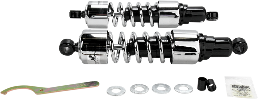 Progressive Suspension 412 Cruiser Series Shocks - 13.5 Inch Chrome Heavy Duty for Cruiser and Touring Bikes