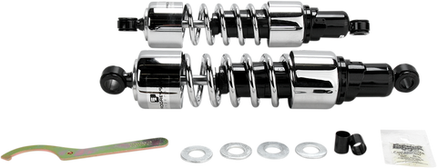 Progressive Suspension 412 Cruiser Series Shocks - 13.5 Inch Chrome Heavy Duty for Cruiser and Touring Bikes