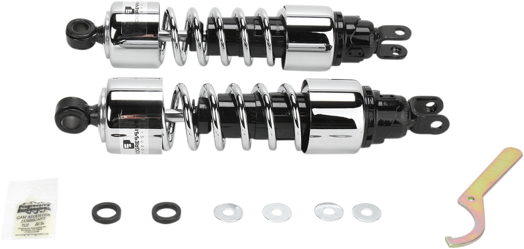 Progressive Suspension 412 Cruiser Series Shock Absorbers - 13 Inches Chrome Heavy Duty for Cruiser and Touring Bikes