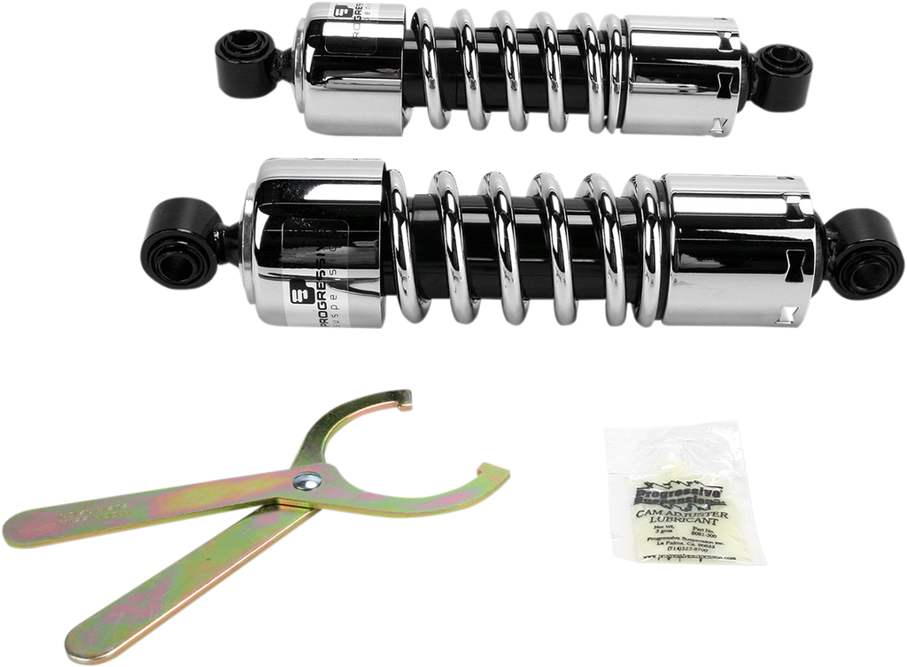 Progressive Suspension 412 Series Shock for Harley Dyna 11 inch Chrome - Model 412-4037C