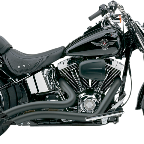 COBRA Speedster Swept Short Exhaust - Black - '12-'17 Softail 6225B - Team Dream Rides