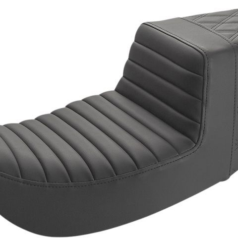 SADDLEMEN Step-Up Front Tuck-n-Roll and Rear Lattice Stitch Seat - Black Part 897-07-176