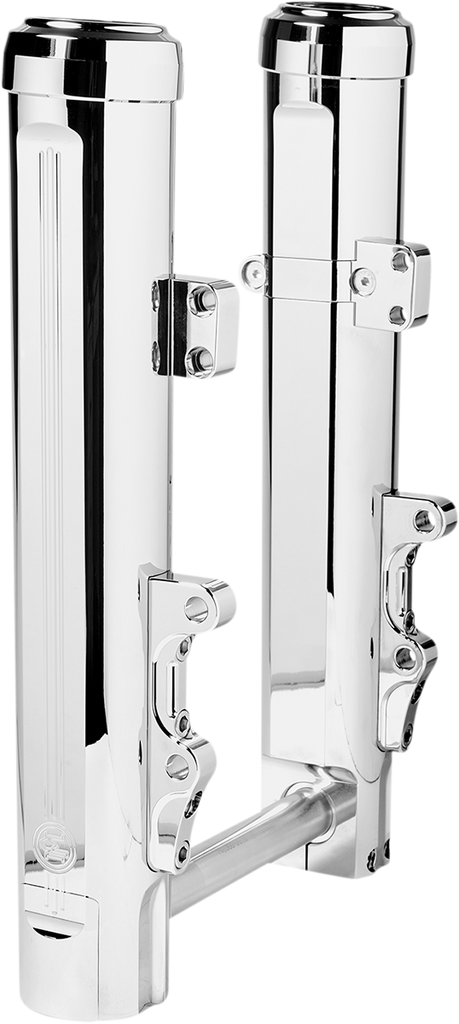 PERFORMANCE MACHINE (PM) Fork Leg - 49 mm - Chrome - Lower - Dual Disc 0208-2177-CH - Team Dream Rides