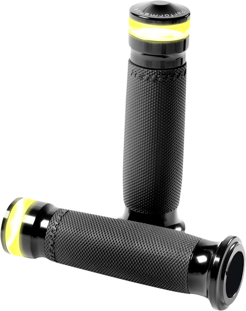 PERFORMANCE MACHINE (PM) Grips Contour - LED - TBW - Black 0063-2100M-B - Team Dream Rides