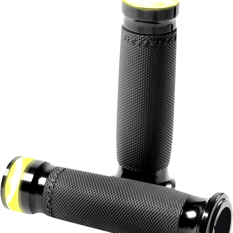 PERFORMANCE MACHINE (PM) Grips Contour - LED - TBW - Black 0063-2100M-B - Team Dream Rides