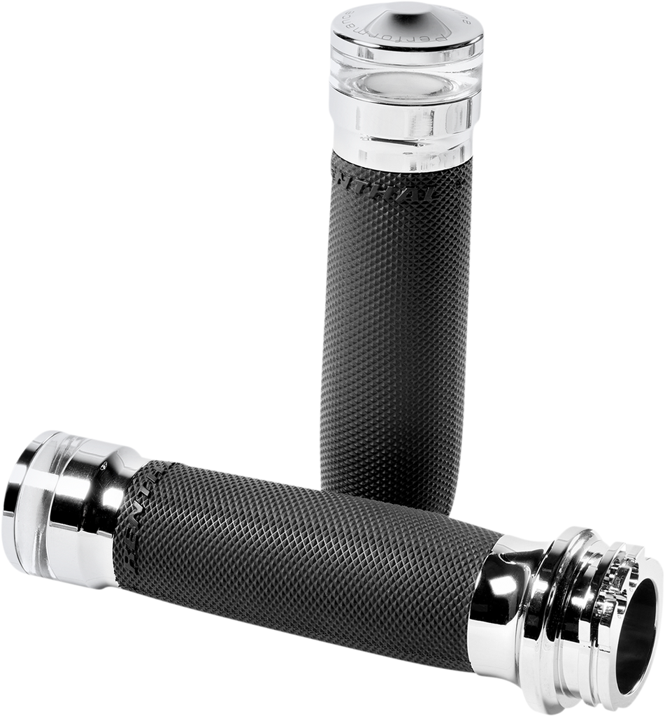 PERFORMANCE MACHINE (PM) Grips Contour - LED - Cable - Chrome 0063-2101M-CH - Team Dream Rides