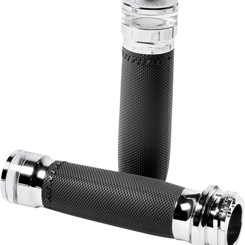 PERFORMANCE MACHINE (PM) Grips Contour - LED - Cable - Chrome 0063-2101M-CH - Team Dream Rides