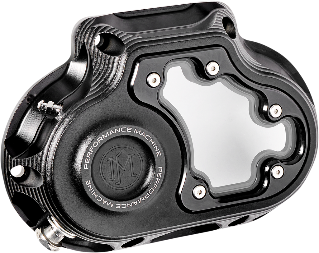 PERFORMANCE MACHINE (PM) Transmission Cover - Black Ops* - Hydraulic - Touring 0177-2080M-SMB