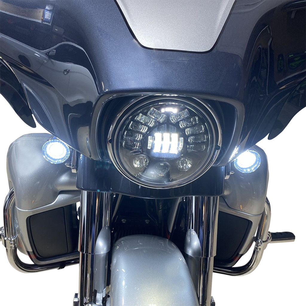 CUSTOM DYNAMICS 7" Adaptive Headlamp - Chrome PB-7A-IND-C - Team Dream Rides