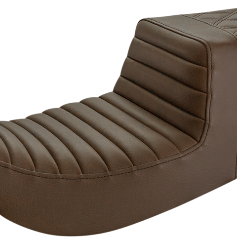 SADDLEMEN Step-Up Seat 897-07-176BR - Front Tuck-n-Roll and Rear Lattice Stitch in Brown