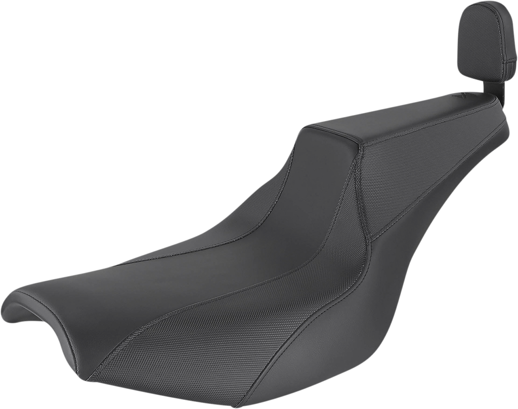 SADDLEMEN Seat - Signature Series - With Passenger Backrest Pad - Gripper - Black FD88209 - Team Dream Rides