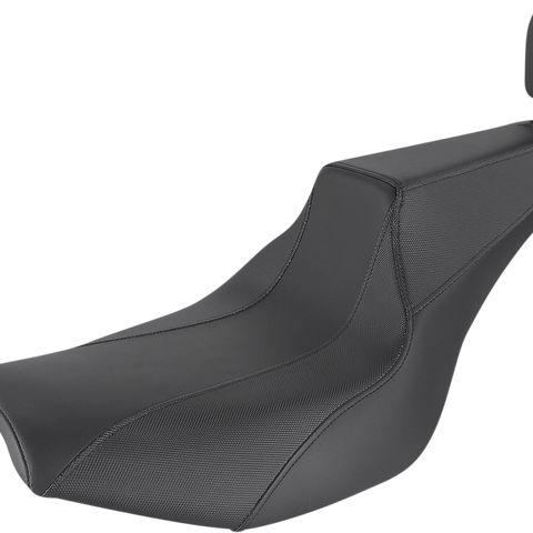 SADDLEMEN Seat - Signature Series - With Passenger Backrest Pad - Gripper - Black FD88209 - Team Dream Rides