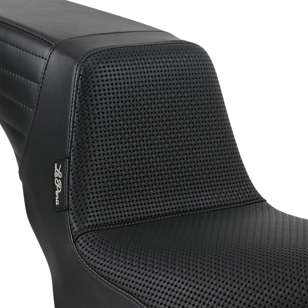 LePera Kickflip Seat with Basketweave Pattern for Harley Softail 2018-2023 - Black, Model LYR-590BW