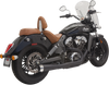 Bassani Xhaust 2:1 Black Short Exhaust System for Scout, Part Number 8S12JB
