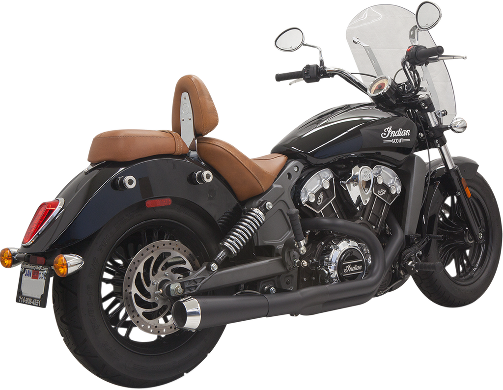 Bassani Xhaust 2:1 Black Short Exhaust System for Scout, Part Number 8S12JB